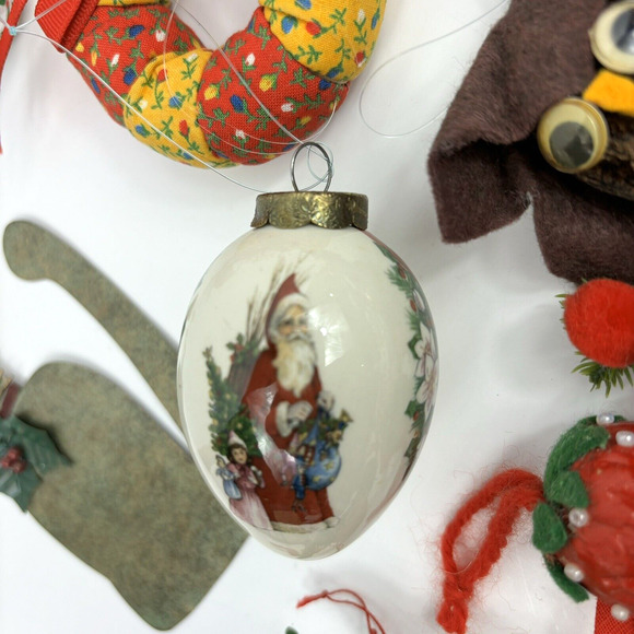 24 Handmade Primitive Country Style Christmas Ornament Crochet Stocking Cottage - Picture 6 of 16